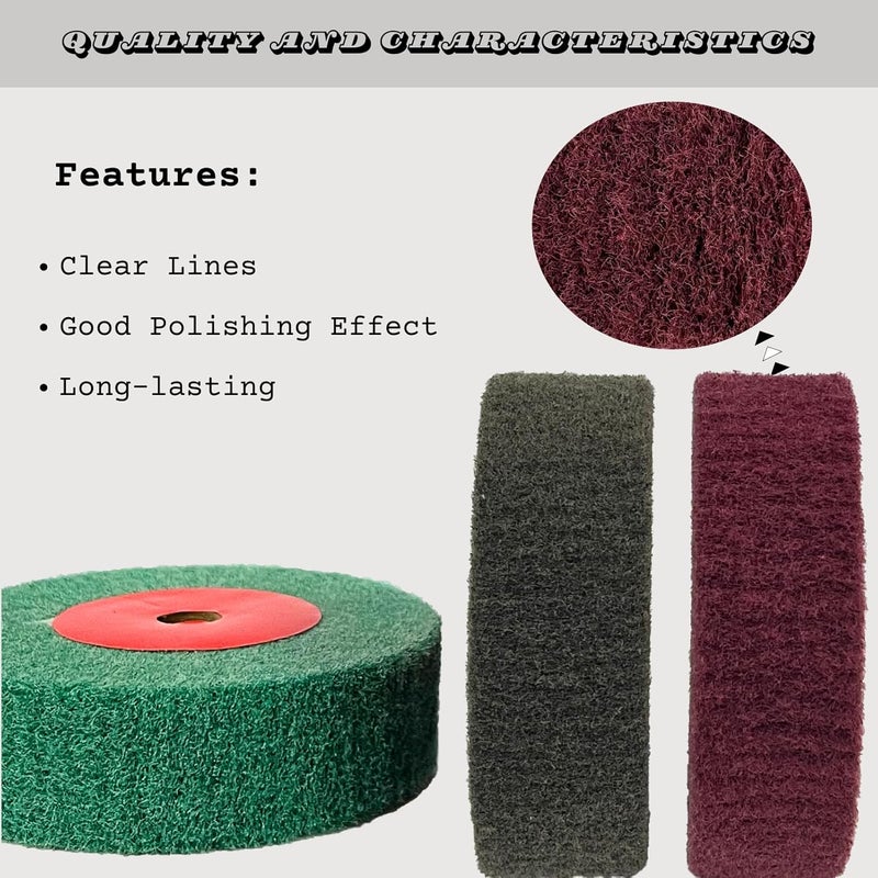 Banmo Abrasive 3 قطع عجلات تلميع طاحونة سطح 4 بوصة، 320/600/800 حبيبات نسيج محكم عجلة تلميع قوية، عجلة قماش نايلون كاشطة لتجديد نوادي الجولف المعدنية والنحاسية، سمك 1.2 بوصة، عمود 1/2 بوصة - Image 4